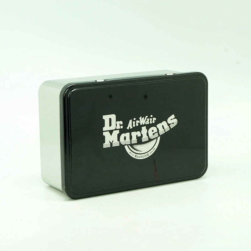 Custom design small black tin condom storage box with lid