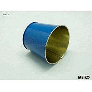 painted mini candle flower seeds metal tin bucket ( blue )