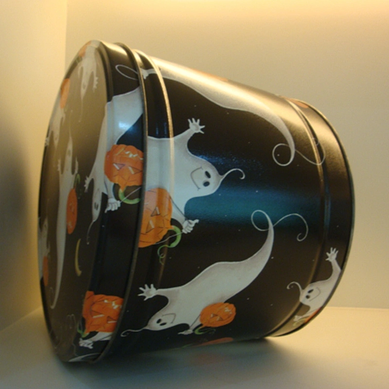Design OEM round metal tin bucket for popcorn or food