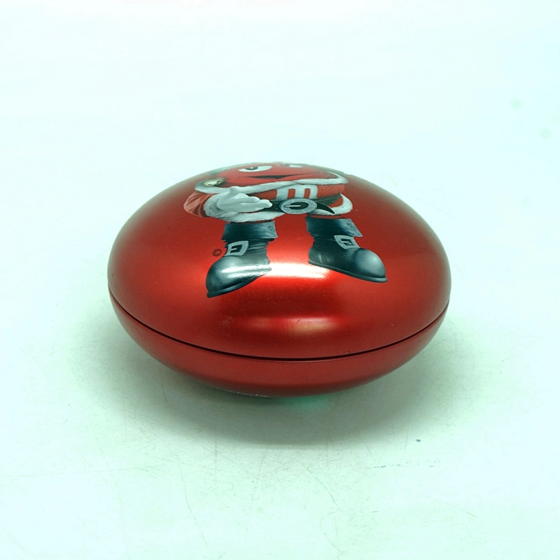 2 pcs pattern design egg shape tin box for chocolate packing