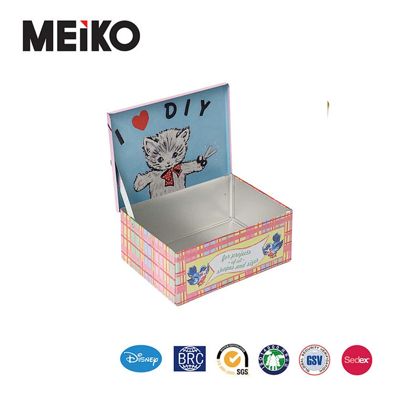 Large rectangle metal packaging cosmetic tin containers cosmetic tin