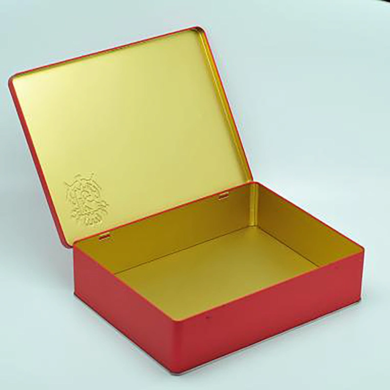 Customized souvenir gold luxury gift tin box for wedding