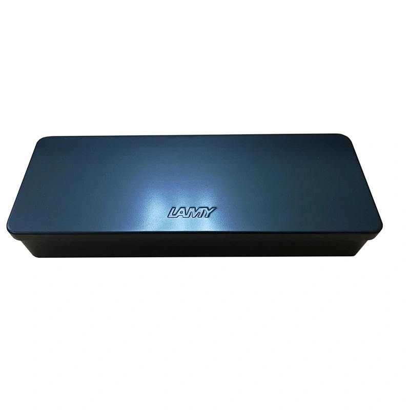 Factory custom rectangle black hinged tin case for pencil