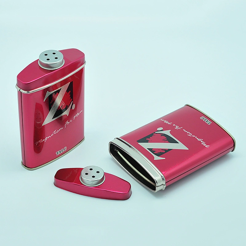 Irregular shape metal custom tin container for storage powder