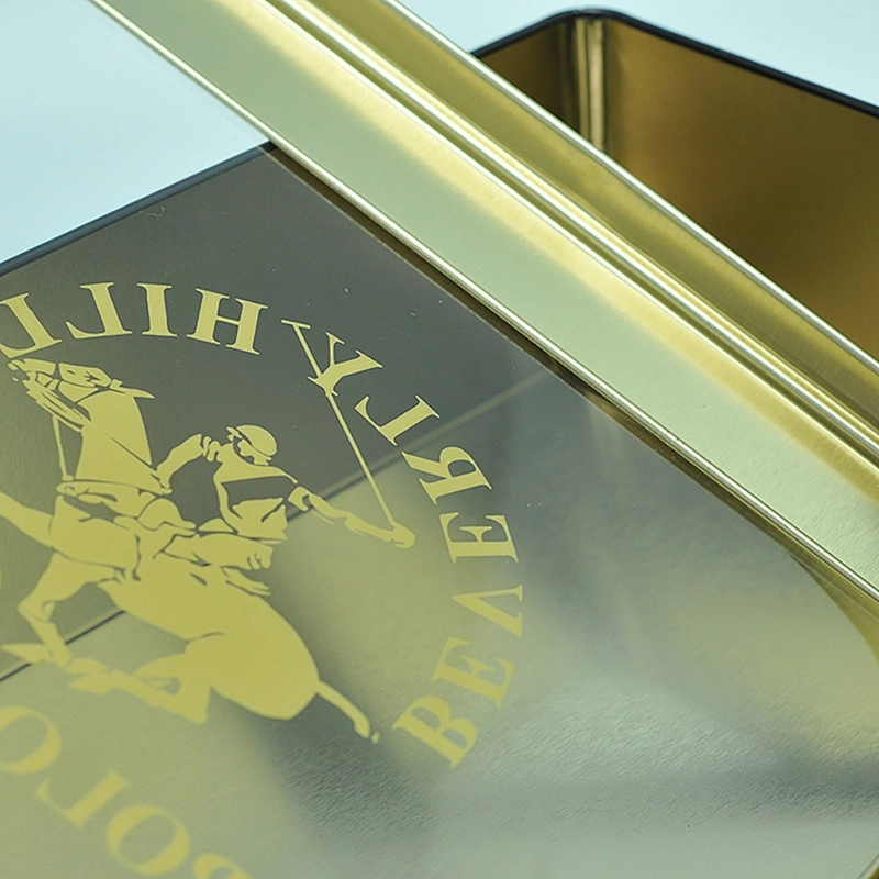 Customized rectangular clear window tin box for perfume display