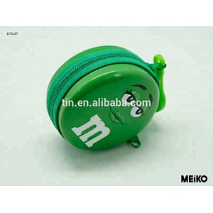 zipper design candy cash use metal round tin box