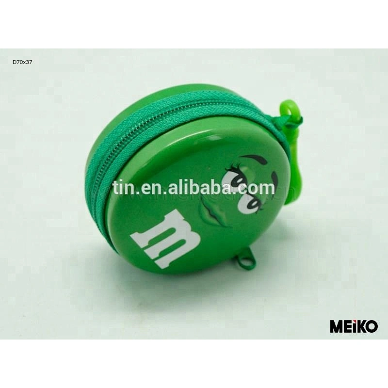 zipper design candy cash use metal round tin box