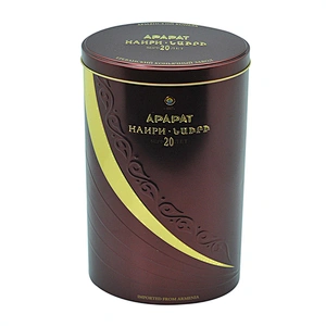 Luxury oval bottle wine tin box with embossed pattern