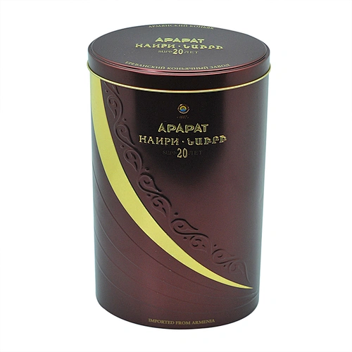 Luxury oval bottle wine tin box with embossed pattern