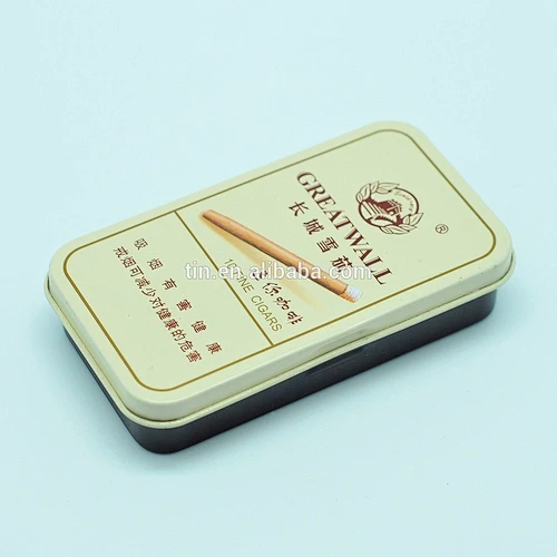 mini tobacco cigar tin packaging boxes hinge window design
