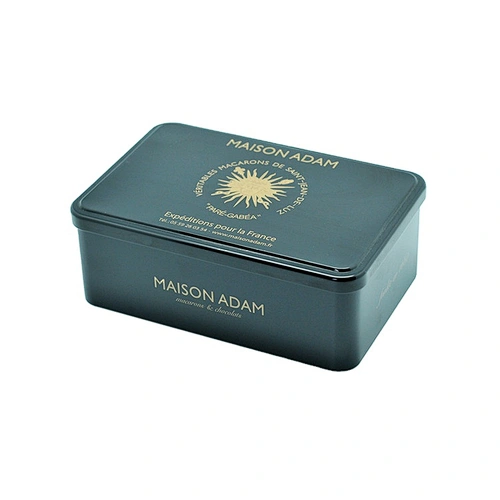 Factory Wholesale Metal Containers Rectangular Tin Box Packaging Matt Black Cosmetic Tin Can