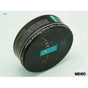 cake use round metal packaging tin can inside golden lacquer