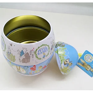 musical tin box egg shape tin box for Easter customized tin