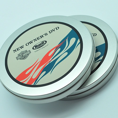 D125mm custom design round cd holder tin case