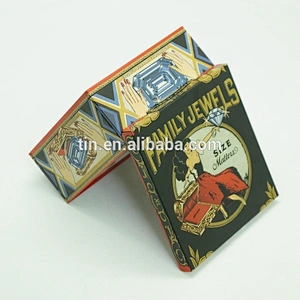 Vertical angle metal hinge tin box for gift packaging