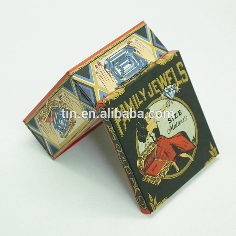 Vertical angle metal hinge tin box for gift packaging