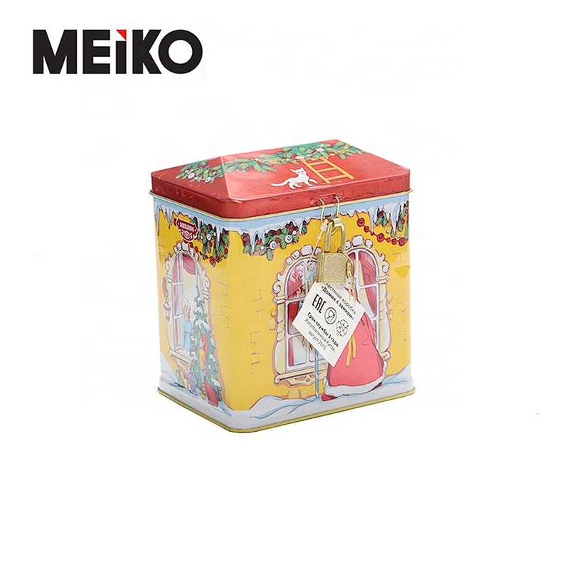 High Quality Carton Design Square Metal Coin Piggy Bank Tin Money Box