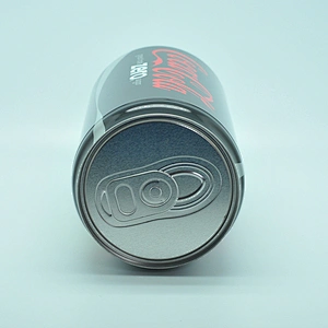 Funny ring pull tin cola can shape round small black tin can Christmas packaging