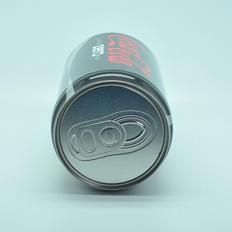 Funny ring pull tin cola can shape round small black tin can Christmas packaging