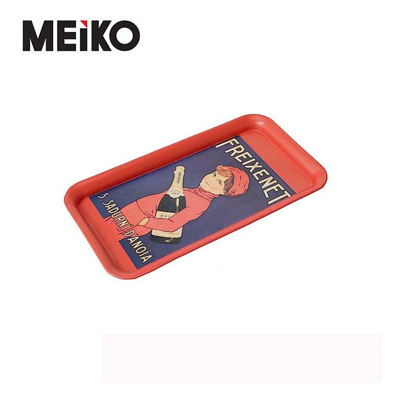 Round Metal Tin Tray White Tin Rolling Tray For Food
