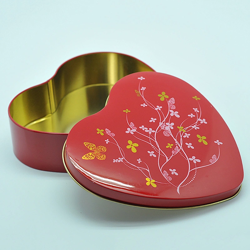 Candy Packaging Box Self Sealing Tin Cans Heart Tin Box