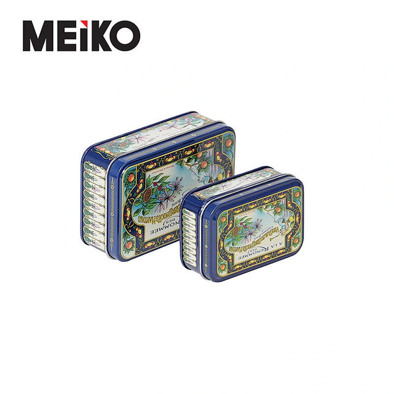 Blue Square Anime Metal Tin Box Empty Gift Box For Boy