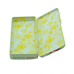 Simple printing metal stationery tin box writing case for kids