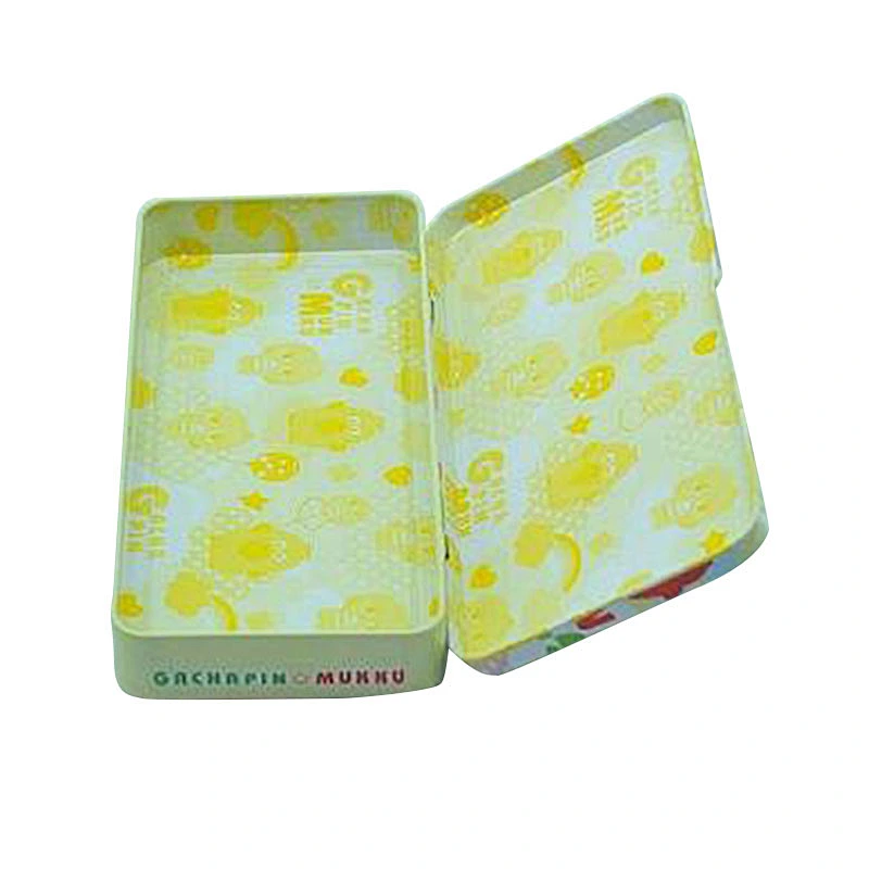 Simple printing metal stationery tin box writing case for kids
