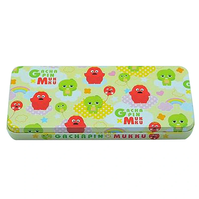 Simple printing metal stationery tin box writing case for kids