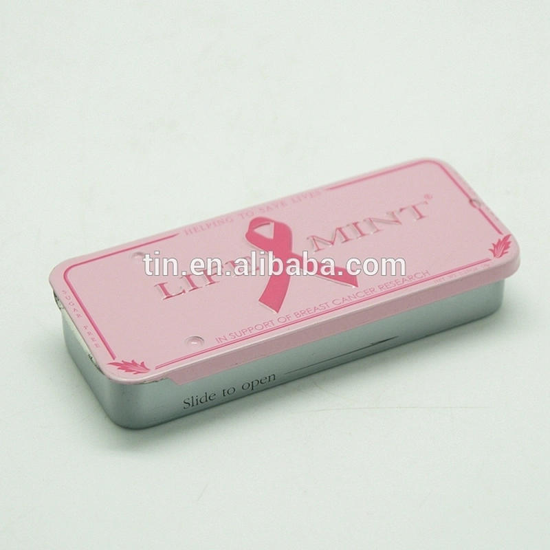 slid slide top lid containers tin box for mint candy chocolate