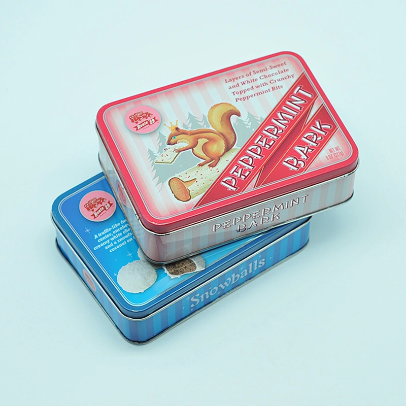 Full color 4C printing metal mint cookie tin packaging box