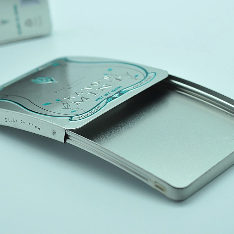 Unique collectible designer light small tin case for chewing gum