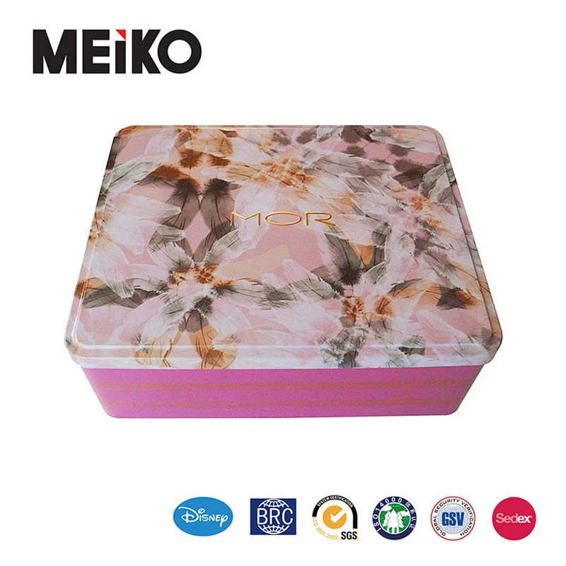 Makeup Brush Metal Box Customized Rectangular Tin Box Cosmetic Tin