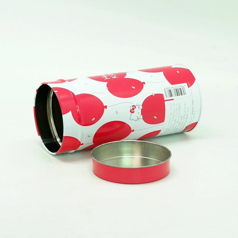 Kawaii customized empty round matcha tin can for Japanese