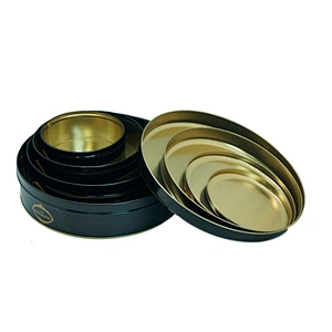 Metal coconut packing round cookie tin case for stash