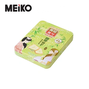Professional Cookie Tin Custom Rectangular Printed Metal Tin Box With Lid