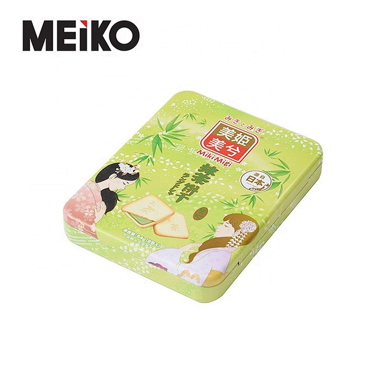 Professional Cookie Tin Custom Rectangular Printed Metal Tin Box With Lid