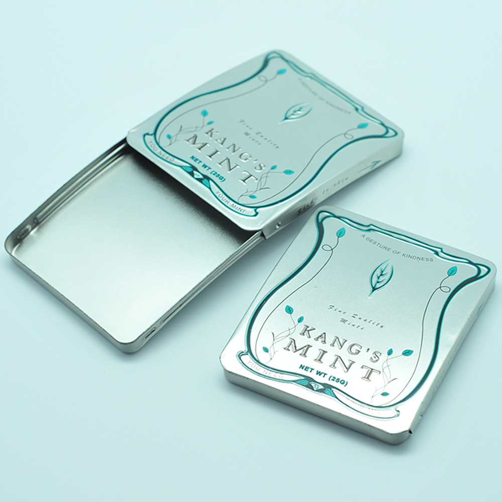 Unique collectible designer light small tin case for chewing gum