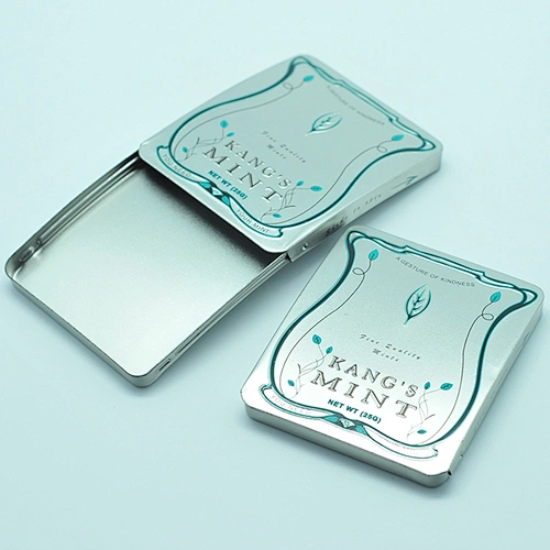 Unique collectible designer light small tin case for chewing gum