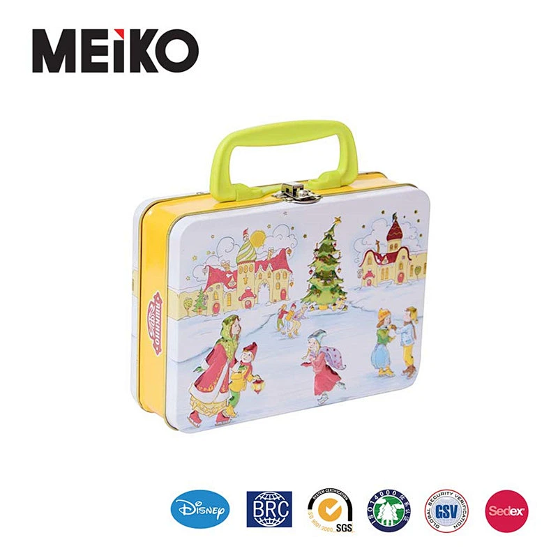 decorative lunch box with handle tin box disposable