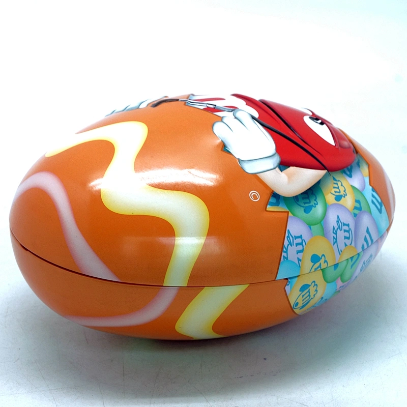 2 pcs pattern design egg shape tin box for chocolate packing