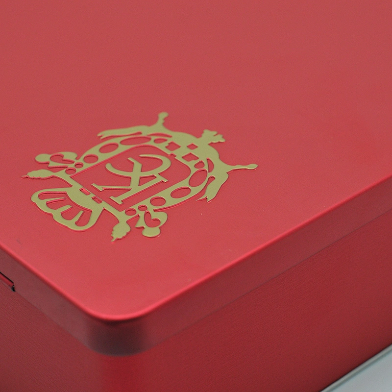 Customized souvenir gold luxury gift tin box for wedding