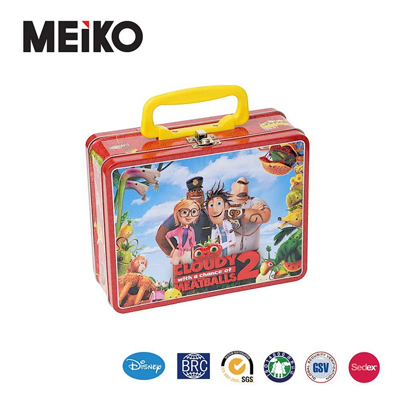 decorative lunch box with handle tin box disposable