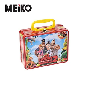 Custom Colorful Printing Rectangle Tin Metal Lunch Handle Tin Box