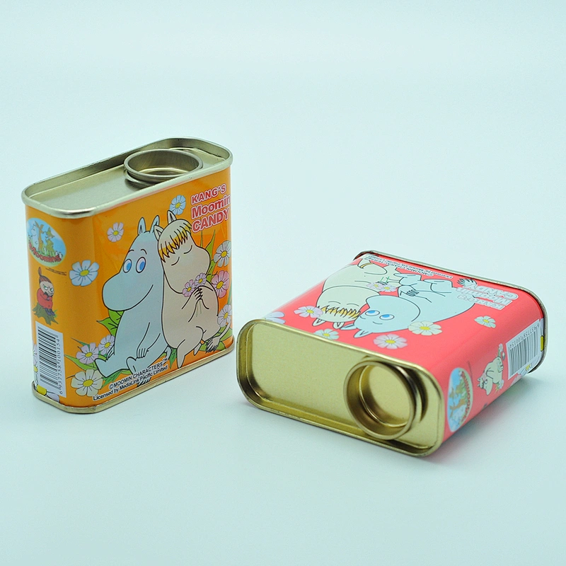 Petrol can shaped mint candy tin can with round lid