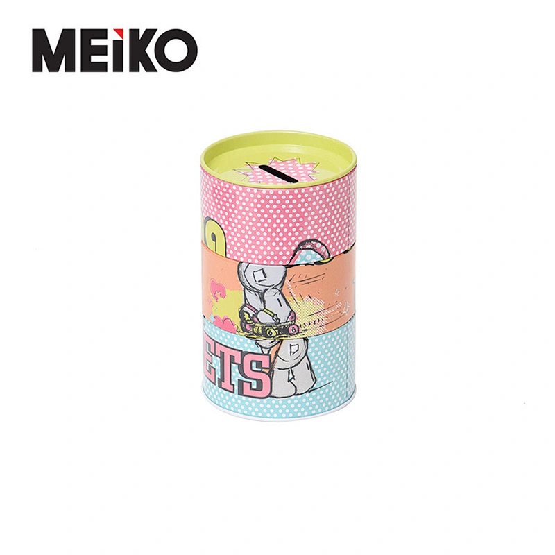 High Quality Carton Design Square Metal Coin Piggy Bank Tin Money Box