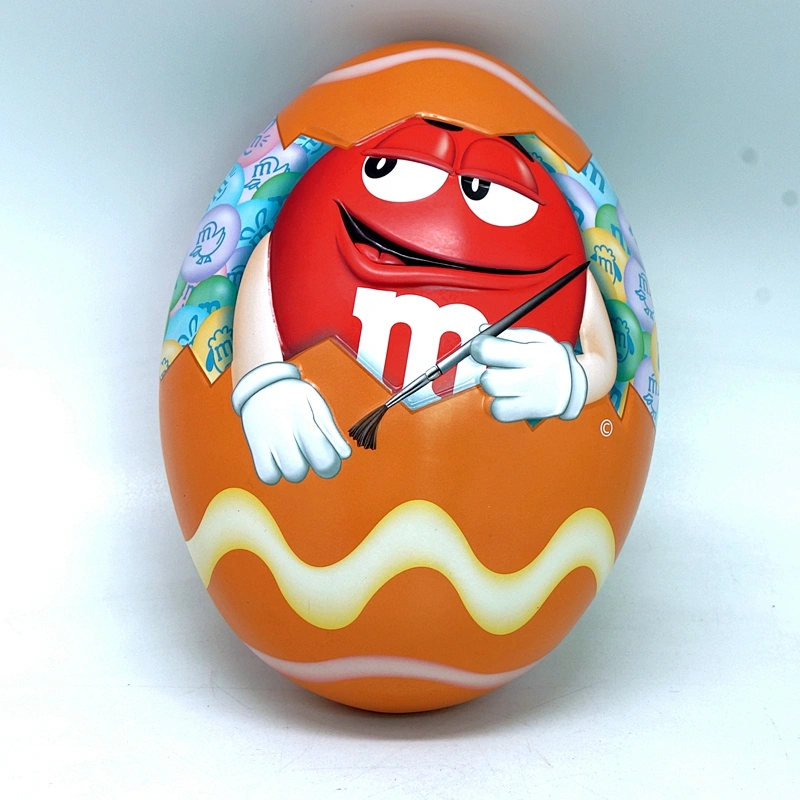 2 pcs pattern design egg shape tin box for chocolate packing