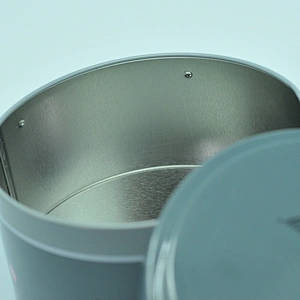 Custom middle child proof round tin can container for food