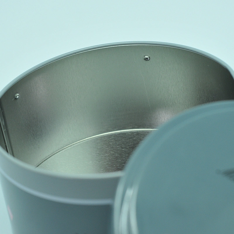 Custom middle child proof round tin can container for food