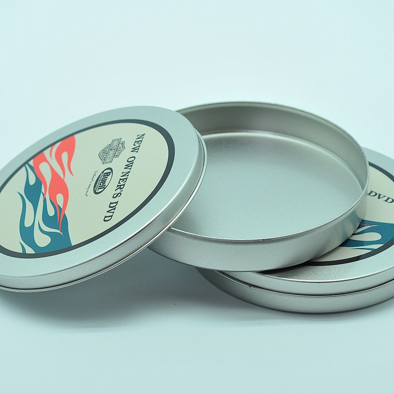 D125mm custom design round cd holder tin case